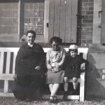 Nic Wilson – Outside Helpston Almhouses 1928 left-right Eliza Patrick (Harry’s aunt nee Housden) Mabel Hepburn (Harry’s cousin) Dorothy Russell (my granny) (002)