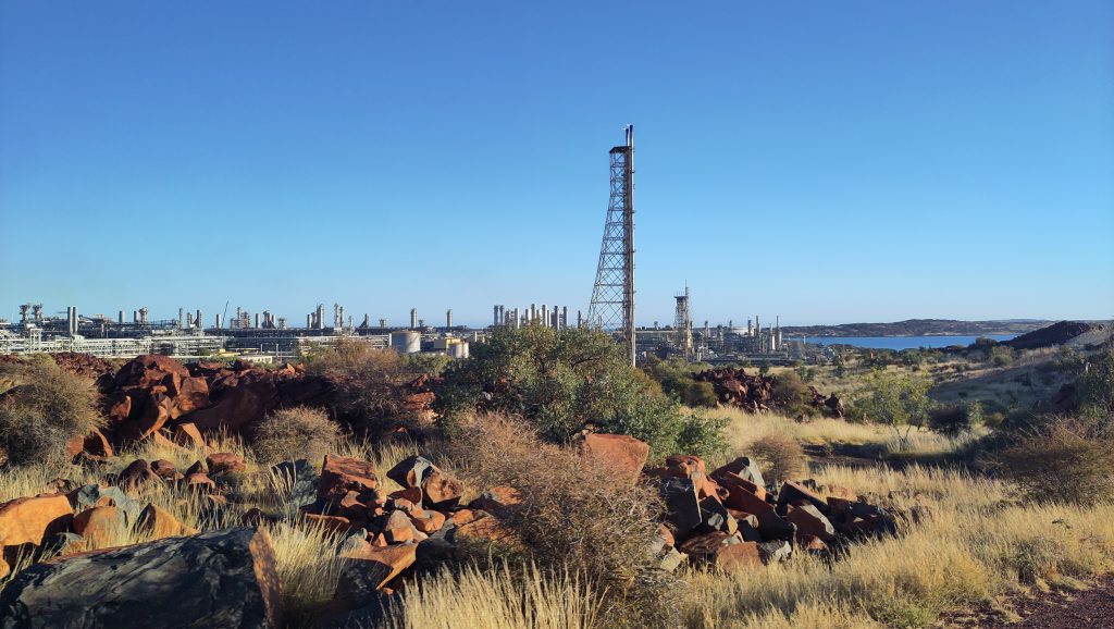 Karratha Gas Plant right next to the ancient rock art